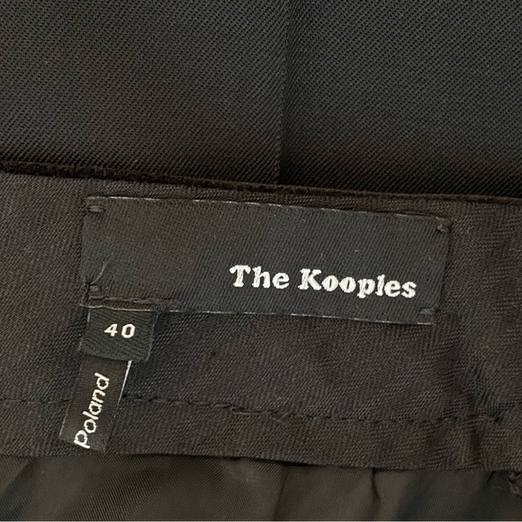 THE KOOPLES BLACK VELVET TRIM WAISTBAND SLIM FIT LIGHTWEIGHT WOOL DRESS PANTS - Picture 9 of 13